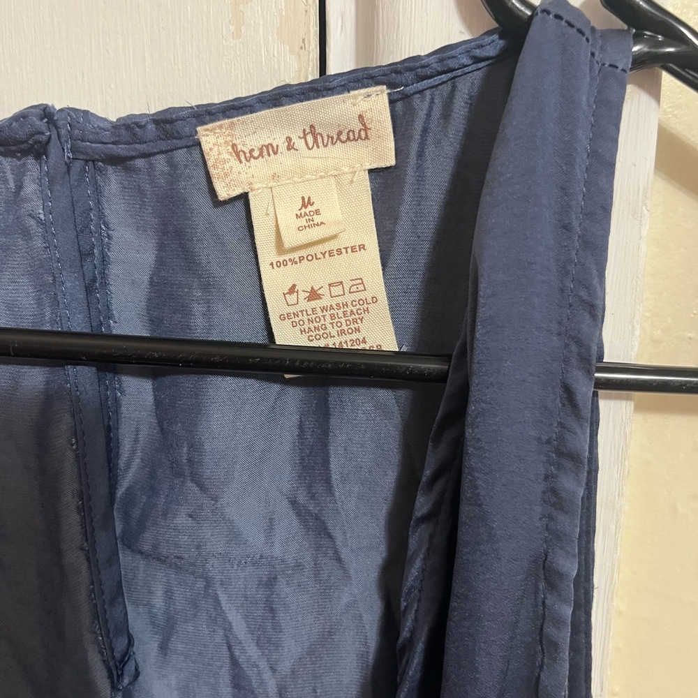 Hem & Thread Slate Blue Sleeveless Blouse